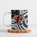 Carlton Football Club Ceramic Mug Indigenous Monochrome Dot Art Mascot Style