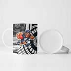 Carlton Football Club Ceramic Mug Indigenous Monochrome Dot Art Mascot Style