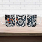 Carlton Football Club Ceramic Mug Indigenous Monochrome Dot Art Mascot Style