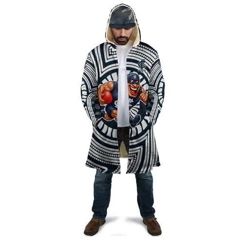 Carlton Football Club Cloak Indigenous Monochrome Dot Art Mascot Style