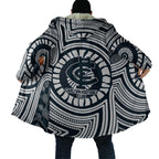 Carlton Football Club Cloak Indigenous Monochrome Dot Art Mascot Style