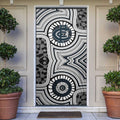 Carlton Football Club Door Cover Indigenous Monochrome Dot Art Mascot Style
