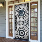 Carlton Football Club Door Cover Indigenous Monochrome Dot Art Mascot Style