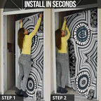 Carlton Football Club Door Cover Indigenous Monochrome Dot Art Mascot Style