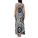 Carlton Football Club Family Matching Tank Maxi Dress and Hawaiian Shirt Indigenous Monochrome Dot Art Mascot Style