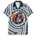 Carlton Football Club Hawaiian Shirt Indigenous Monochrome Dot Art Mascot Style