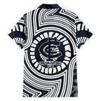 Carlton Football Club Hawaiian Shirt Indigenous Monochrome Dot Art Mascot Style