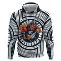 Carlton Football Club Hoodie Indigenous Monochrome Dot Art Mascot Style
