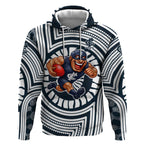 Carlton Football Club Hoodie Indigenous Monochrome Dot Art Mascot Style