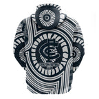 Carlton Football Club Hoodie Indigenous Monochrome Dot Art Mascot Style