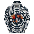 Carlton Football Club Hoodie Indigenous Monochrome Dot Art Mascot Style
