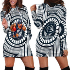 Carlton Football Club Hoodie Dress Indigenous Monochrome Dot Art Mascot Style