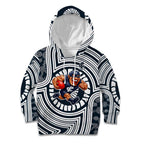 Carlton Football Club Kid Hoodie Indigenous Monochrome Dot Art Mascot Style