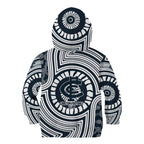 Carlton Football Club Kid Hoodie Indigenous Monochrome Dot Art Mascot Style
