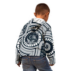 Carlton Football Club Kid Hoodie Indigenous Monochrome Dot Art Mascot Style