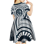 Carlton Football Club Kid Short Sleeve Dress Indigenous Monochrome Dot Art Mascot Style