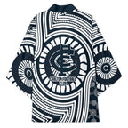 Carlton Football Club Kimono Indigenous Monochrome Dot Art Mascot Style
