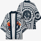 Carlton Football Club Kimono Indigenous Monochrome Dot Art Mascot Style