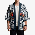 Carlton Football Club Kimono Indigenous Monochrome Dot Art Mascot Style