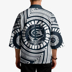 Carlton Football Club Kimono Indigenous Monochrome Dot Art Mascot Style