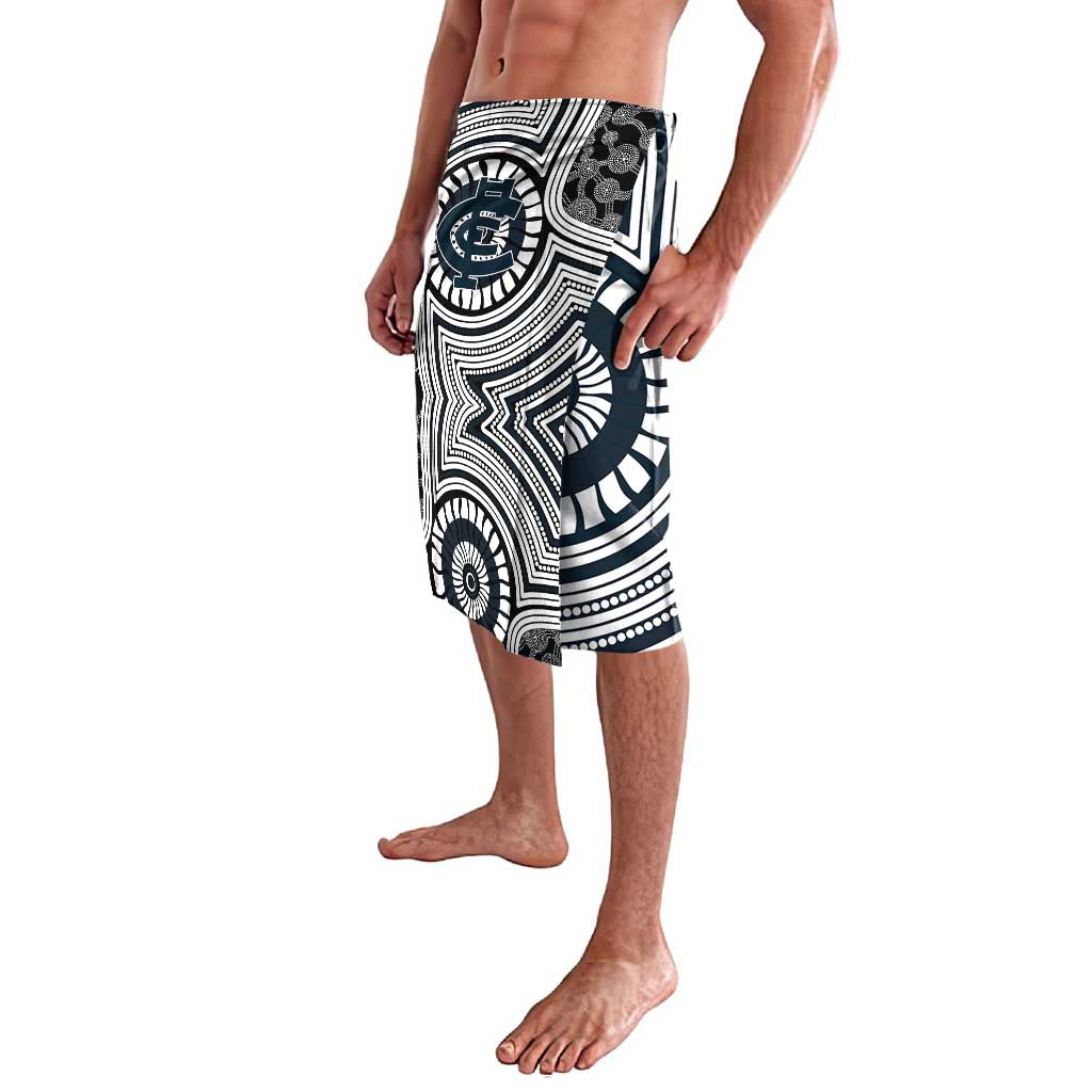Carlton Football Club Lavalava Indigenous Monochrome Dot Art Mascot Style