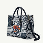 Carlton Football Club Leather Bag Indigenous Monochrome Dot Art Mascot Style