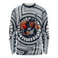 Carlton Football Club Long Sleeve Shirt Indigenous Monochrome Dot Art Mascot Style