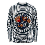 Carlton Football Club Long Sleeve Shirt Indigenous Monochrome Dot Art Mascot Style