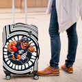 Carlton Football Club Luggage Cover Indigenous Monochrome Dot Art Mascot Style