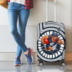 Carlton Football Club Luggage Cover Indigenous Monochrome Dot Art Mascot Style