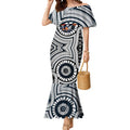 Carlton Football Club Mermaid Dress Indigenous Monochrome Dot Art Mascot Style