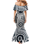 Carlton Football Club Mermaid Dress Indigenous Monochrome Dot Art Mascot Style