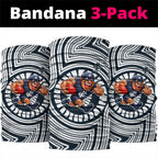 Carlton Football Club Neck Gaiter Indigenous Monochrome Dot Art Mascot Style