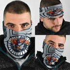 Carlton Football Club Neck Gaiter Indigenous Monochrome Dot Art Mascot Style