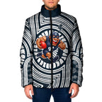 Carlton Football Club Padded Jacket Indigenous Monochrome Dot Art Mascot Style