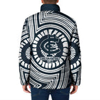Carlton Football Club Padded Jacket Indigenous Monochrome Dot Art Mascot Style