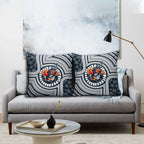 Carlton Football Club Pillow Cover Indigenous Monochrome Dot Art Mascot Style