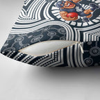 Carlton Football Club Pillow Cover Indigenous Monochrome Dot Art Mascot Style