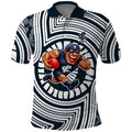 Carlton Football Club Polo Shirt Indigenous Monochrome Dot Art Mascot Style