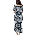 Carlton Football Club Puletasi Indigenous Monochrome Dot Art Mascot Style