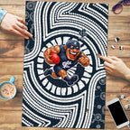 Carlton Football Club Puzzle Indigenous Monochrome Dot Art Mascot Style
