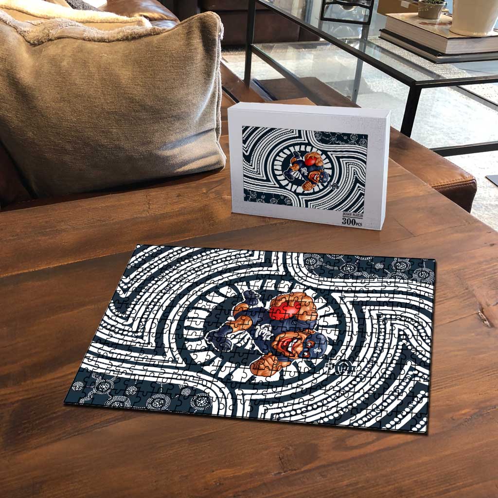 Carlton Football Club Puzzle Indigenous Monochrome Dot Art Mascot Style