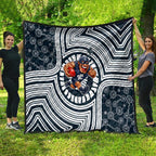 Carlton Football Club Quilt Indigenous Monochrome Dot Art Mascot Style