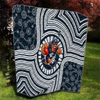 Carlton Football Club Quilt Indigenous Monochrome Dot Art Mascot Style