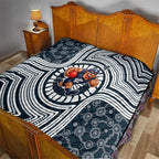 Carlton Football Club Quilt Indigenous Monochrome Dot Art Mascot Style