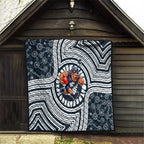 Carlton Football Club Quilt Indigenous Monochrome Dot Art Mascot Style