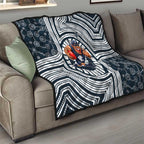 Carlton Football Club Quilt Indigenous Monochrome Dot Art Mascot Style