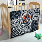 Carlton Football Club Quilt Indigenous Monochrome Dot Art Mascot Style