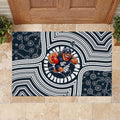 Carlton Football Club Rubber Doormat Indigenous Monochrome Dot Art Mascot Style