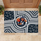 Carlton Football Club Rubber Doormat Indigenous Monochrome Dot Art Mascot Style